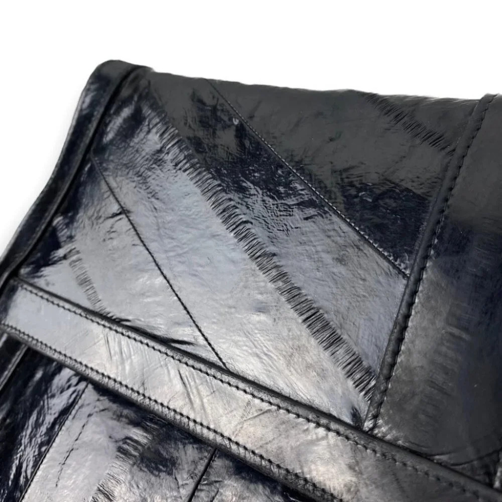 Vintage Black Eel Skin Clutch Made  in Korea - Picture 11 of 13